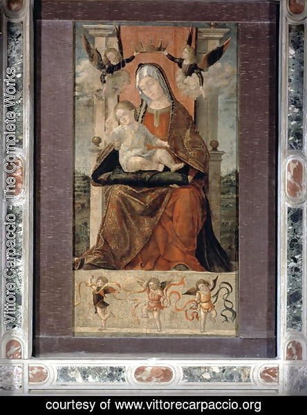Virgin and Child Enthroned with Five Angels