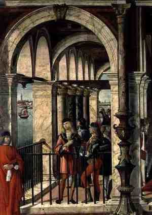 The Arrival of the English Ambassadors, detail, from the St. Ursula cycle, 1498 (detail)