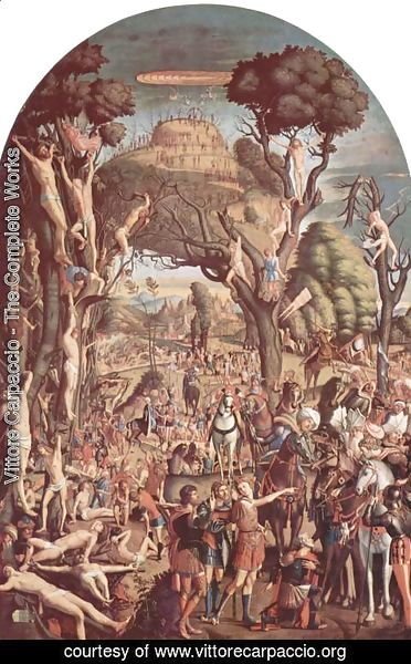 Vittore Carpaccio - The Crucifixion and the Glorification the Ten Thousand Martyrs on Mt. Ararat