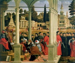 Vittore Carpaccio - Debate of St. Stephen, tempera on canvas, 1514