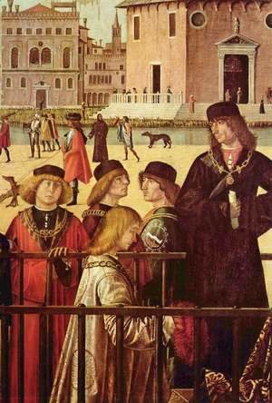 Vittore Carpaccio - The arrival of the British envoy at the court of King Brittany, detail