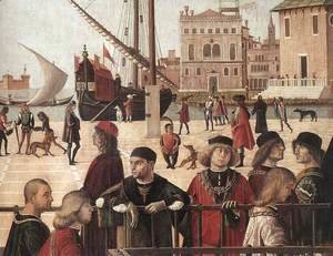 Vittore Carpaccio - Arrival of the English Ambassadors (detail 2) 1495-1500
