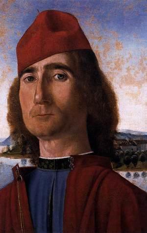 Vittore Carpaccio - Portrait of an Unknown Man with Red Beret 1490-93