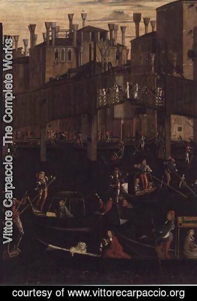 Vittore Carpaccio - Wooden Rialto Bridge, from the Miracle of the Relic of the True Cross, 1494