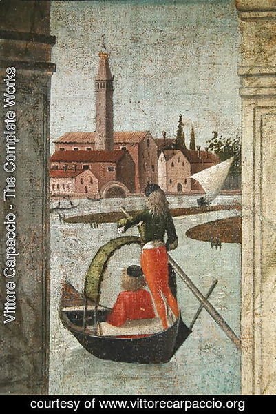 The Arrival of the English Ambassadors, from the St. Ursula Cycle, detail of a gondola, 1490-96