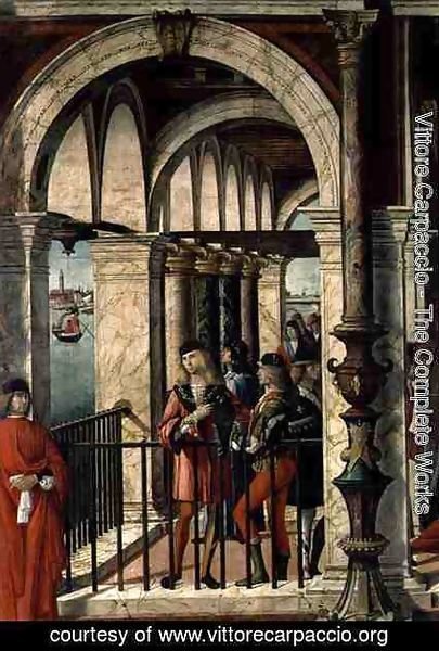 The Arrival of the English Ambassadors, detail, from the St. Ursula cycle, 1498 (detail)