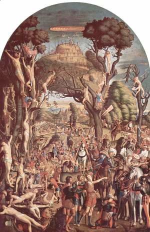 Vittore Carpaccio - The Crucifixion and the Glorification the Ten Thousand Martyrs on Mt. Ararat