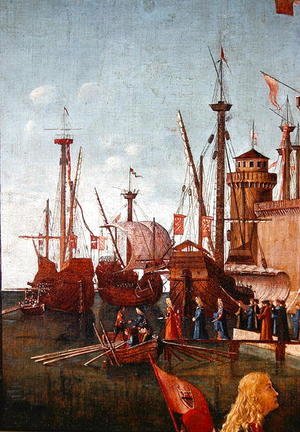 Vittore Carpaccio - The Departure of the Pilgrims, detail from The Meeting of Etherius and Ursula and the Departure of the Pilgrims, St. Ursula Cycle, 1498