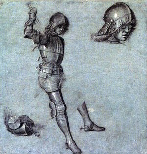 Three Studies Of A Cavalier In Armor