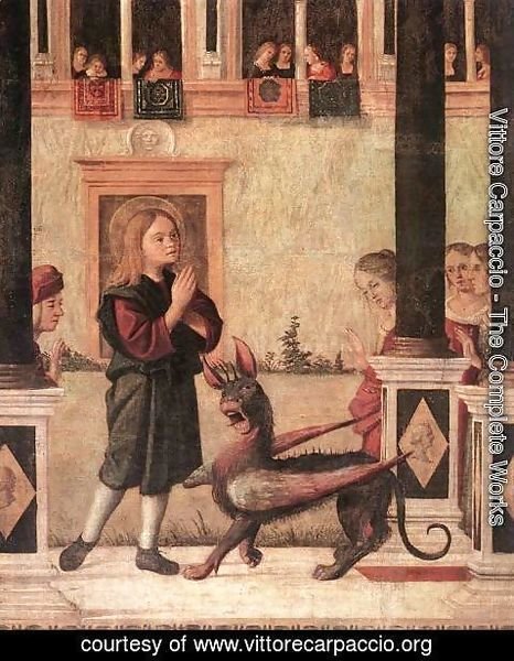 Vittore Carpaccio - The Daughter of of Emperor Gordian is Exorcised by St Triphun (detail) 1507