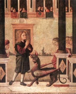 Vittore Carpaccio - The Daughter of of Emperor Gordian is Exorcised by St Triphun (detail) 1507