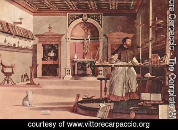 Vittore Carpaccio - Life of St. Jerome: Vision of St. Augustine (Storie di san Gerolamo: Visione di sant'Agostino)